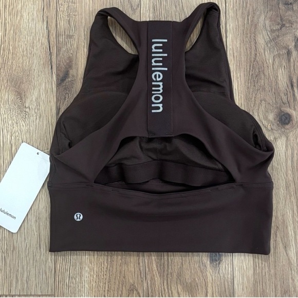 lululemon athletica Tops - NWT Lululemon Logo Elastic Everlux Shelf Tank Top size 4 in espresso